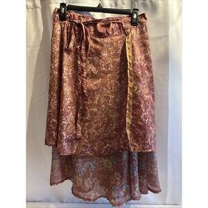 Made In India skirt/wrap Multi Layer Bohemian Boho Paisley 2 Prints Festival